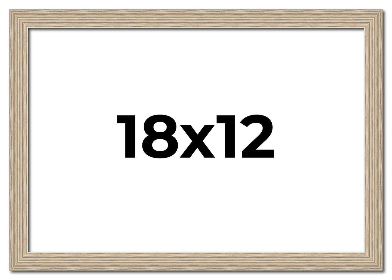 18x12 Thin Barnwood Picture Frame with UV-Resistant Acrylic & Acid Free Backing, Available in 2 Paint Finishes - Grey and Black